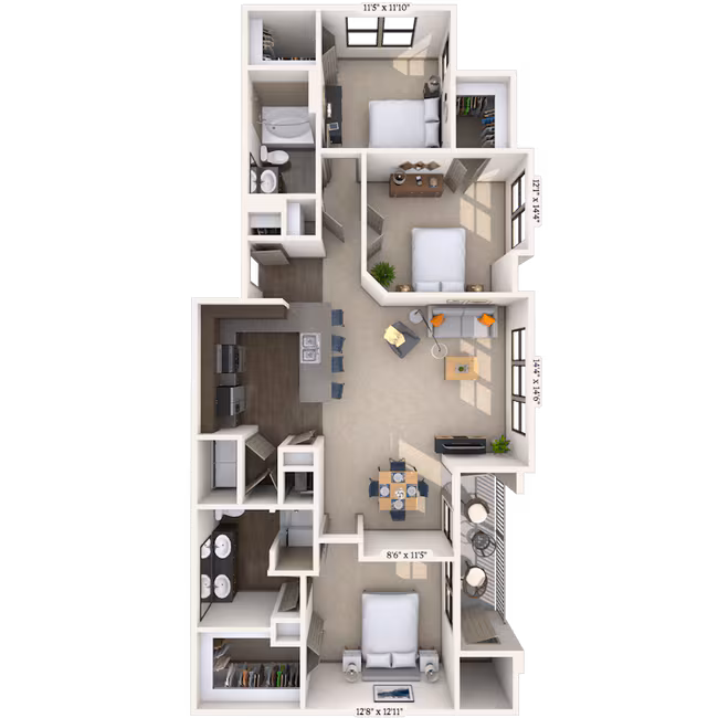 Unit 02207 02102-A floor plan